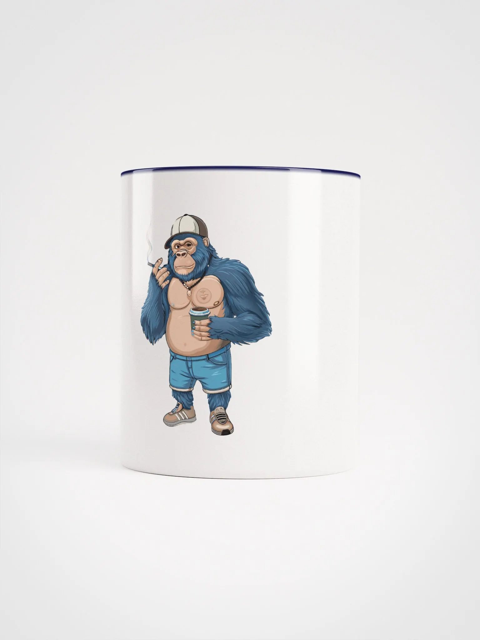 Blue Gorilla Ceramic Mug with Color Inside product image (1)