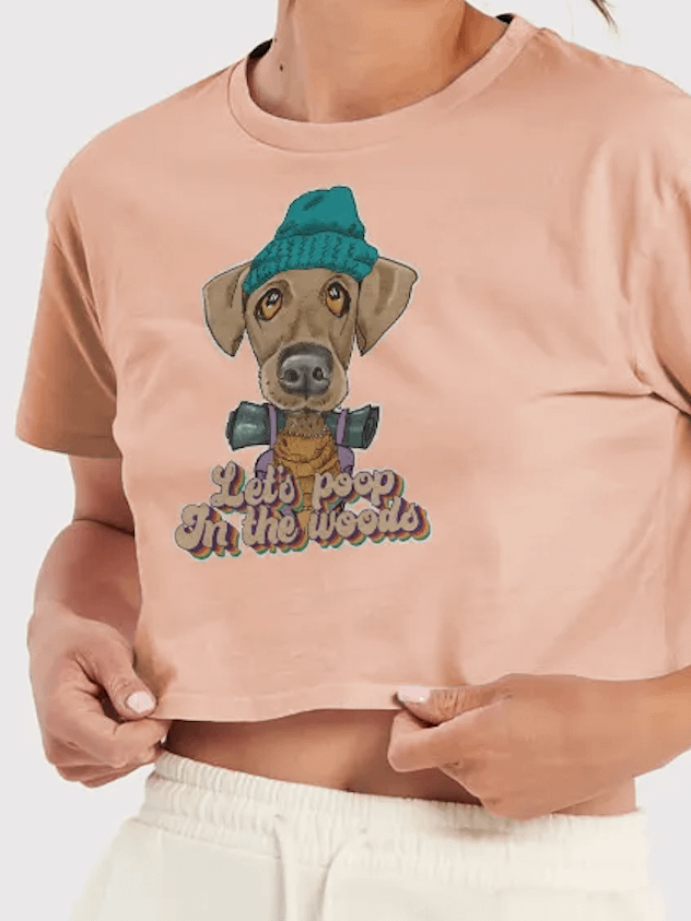 Cropped t-shirt - Let's poop in the Woods - Large Print product image (1)