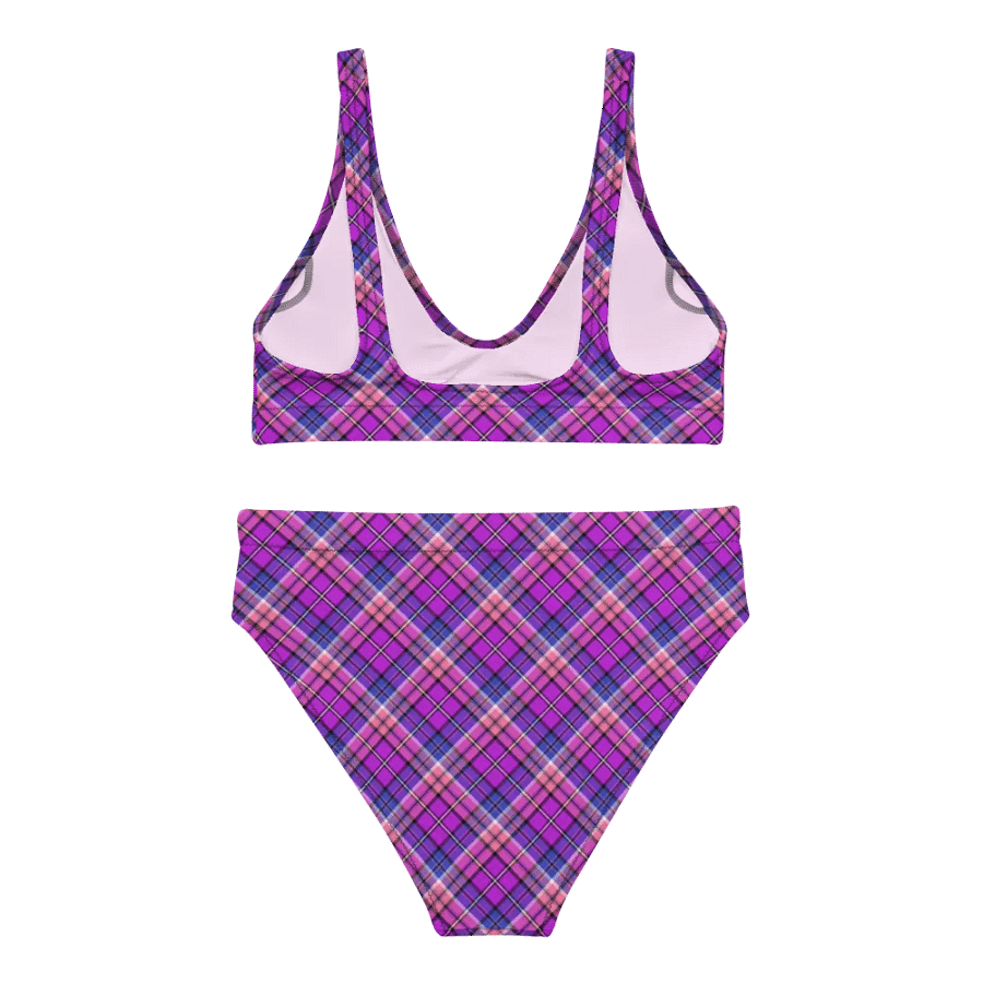 Bright Purple, Pink, and Blue Plaid Bikini product image (4)