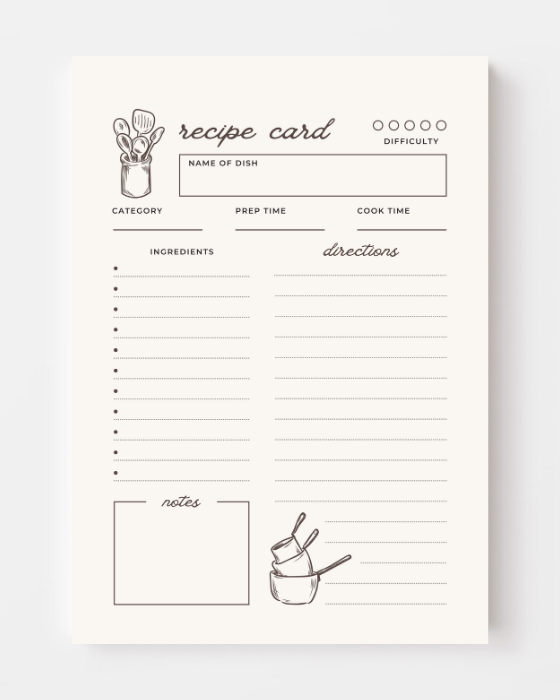 Beige Minimalist Recipe Card product image (3)