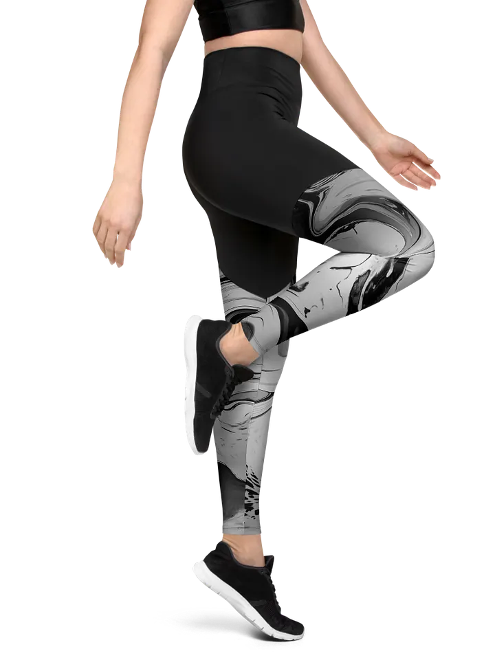 Black Marble-Sports Leggings product image (2)