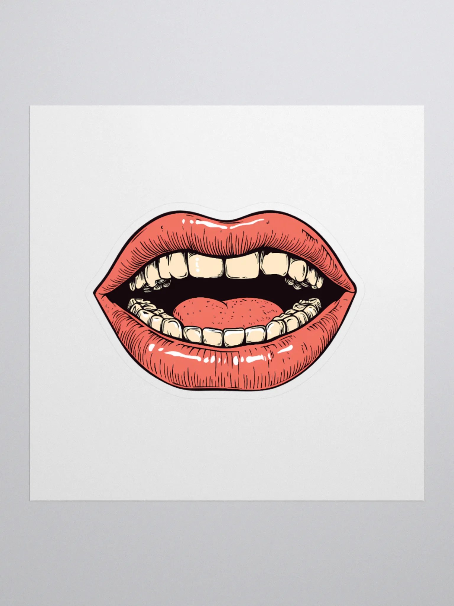 Open Mouth 80's Design Style sticker product image (1)