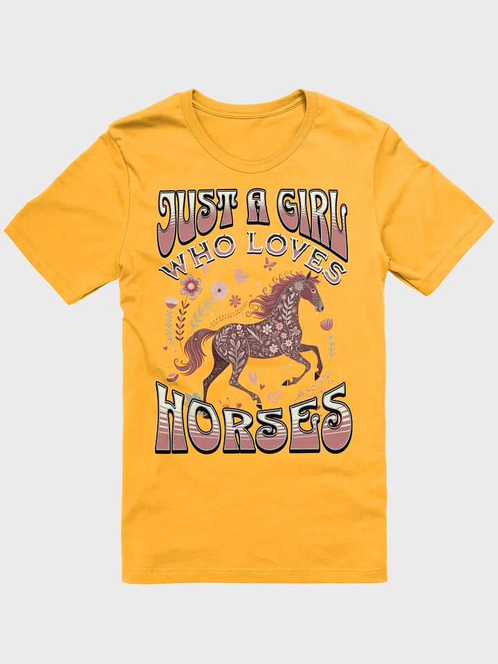 Just A Girl Who Loves Horses Floral T-Shirt product image (36)