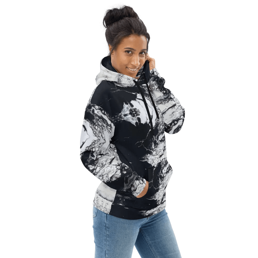 B&W Drip Pour Hoodie product image (4)