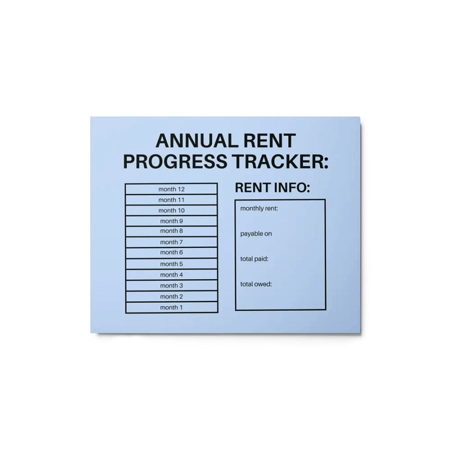 ANNUAL RENT TRACKER (black design 3) product image (1)
