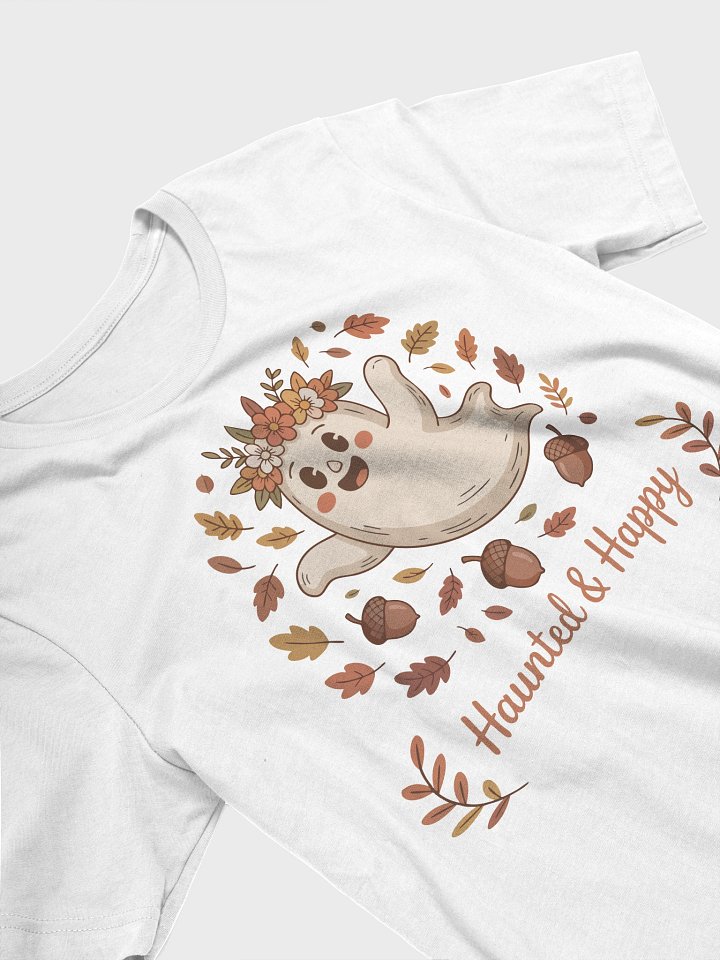 👻 Haunted & Happy Cute Ghost Halloween T-Shirt – Cozy Fall Tee product image (74)