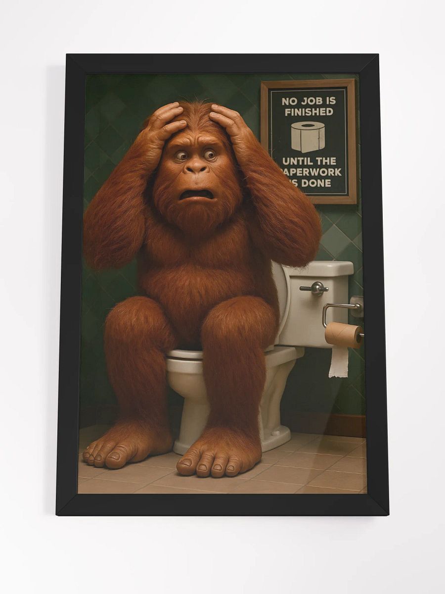 "Sasquatch’s Worst Nightmare – Funny Bathroom Wall Art" product image (12)