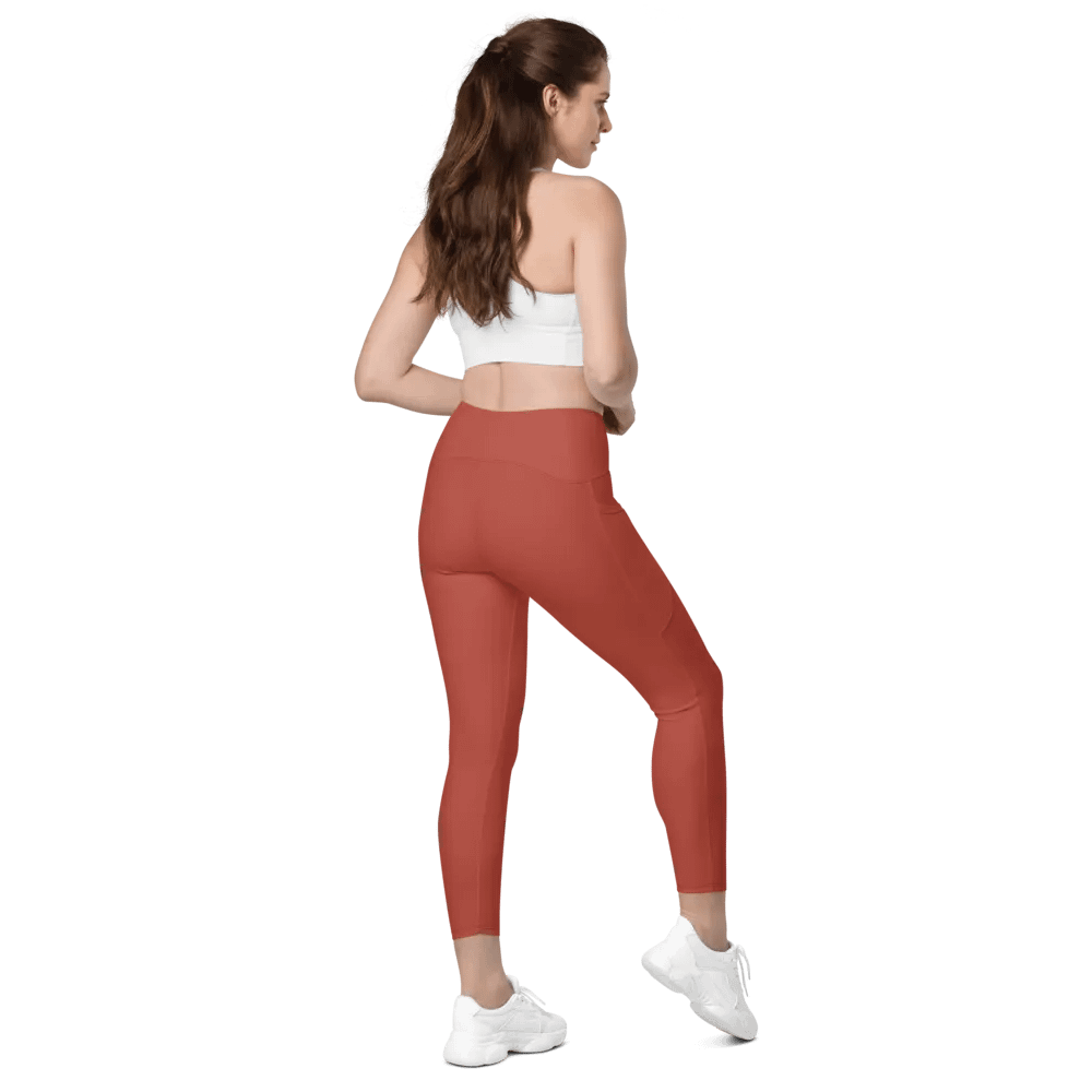 Intense Red Leggings with Pockets product image (12)