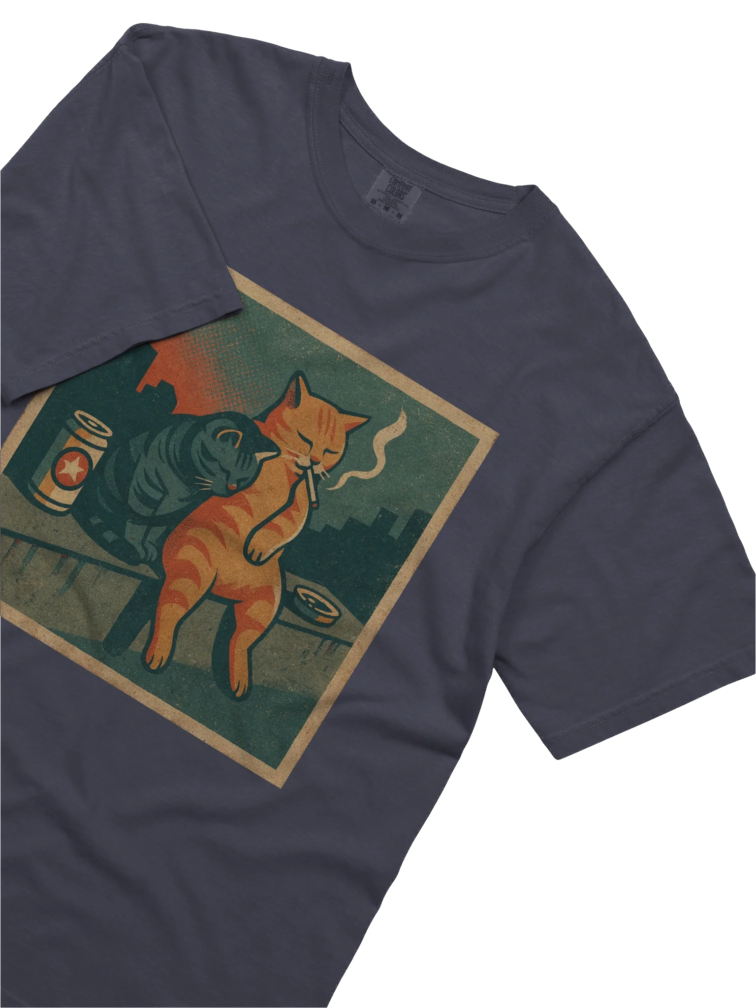 Smoking Cat and Friend Funny Meme Cat Retro Comic Style T-shirt product image (5)