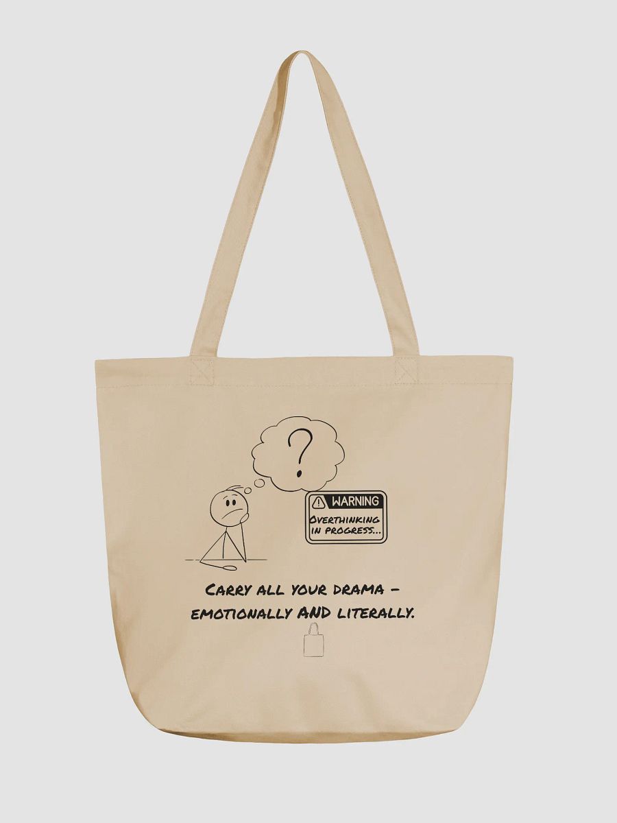 “Drama? I’ve Got a Bag for That” – Stick Figure Tote (Oyster Edition) product image (1)