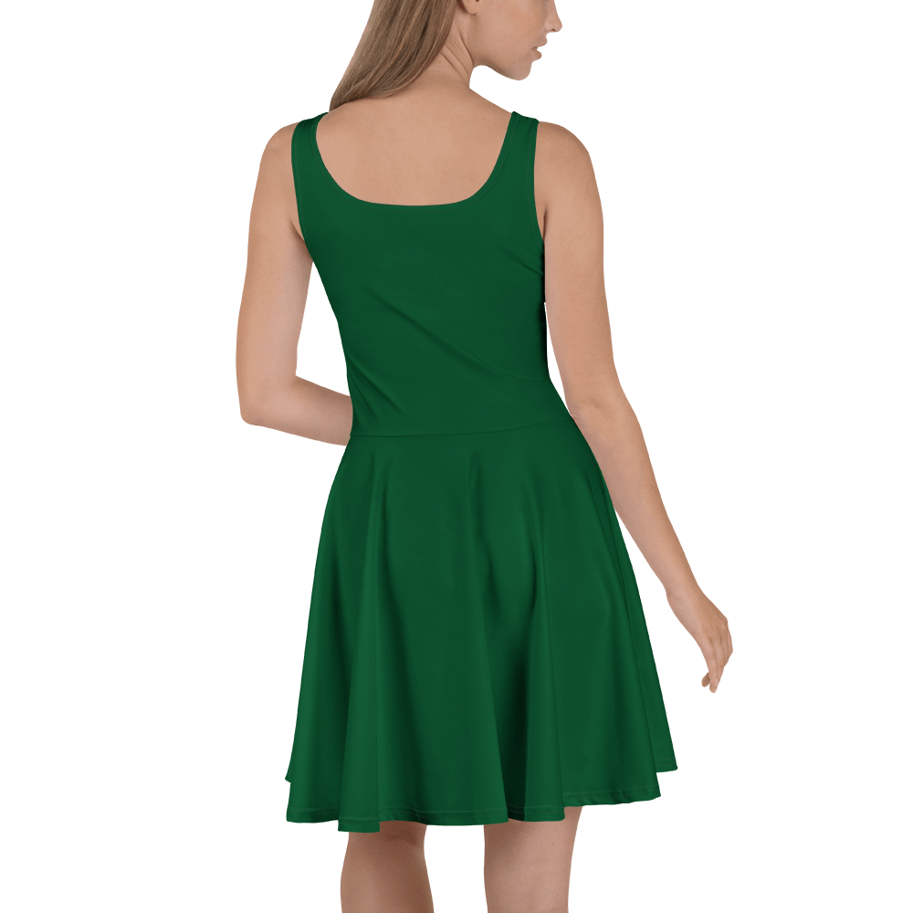 Forest Green Solid Color Retro Inspired Fit and Flare Skater Dress product image (4)