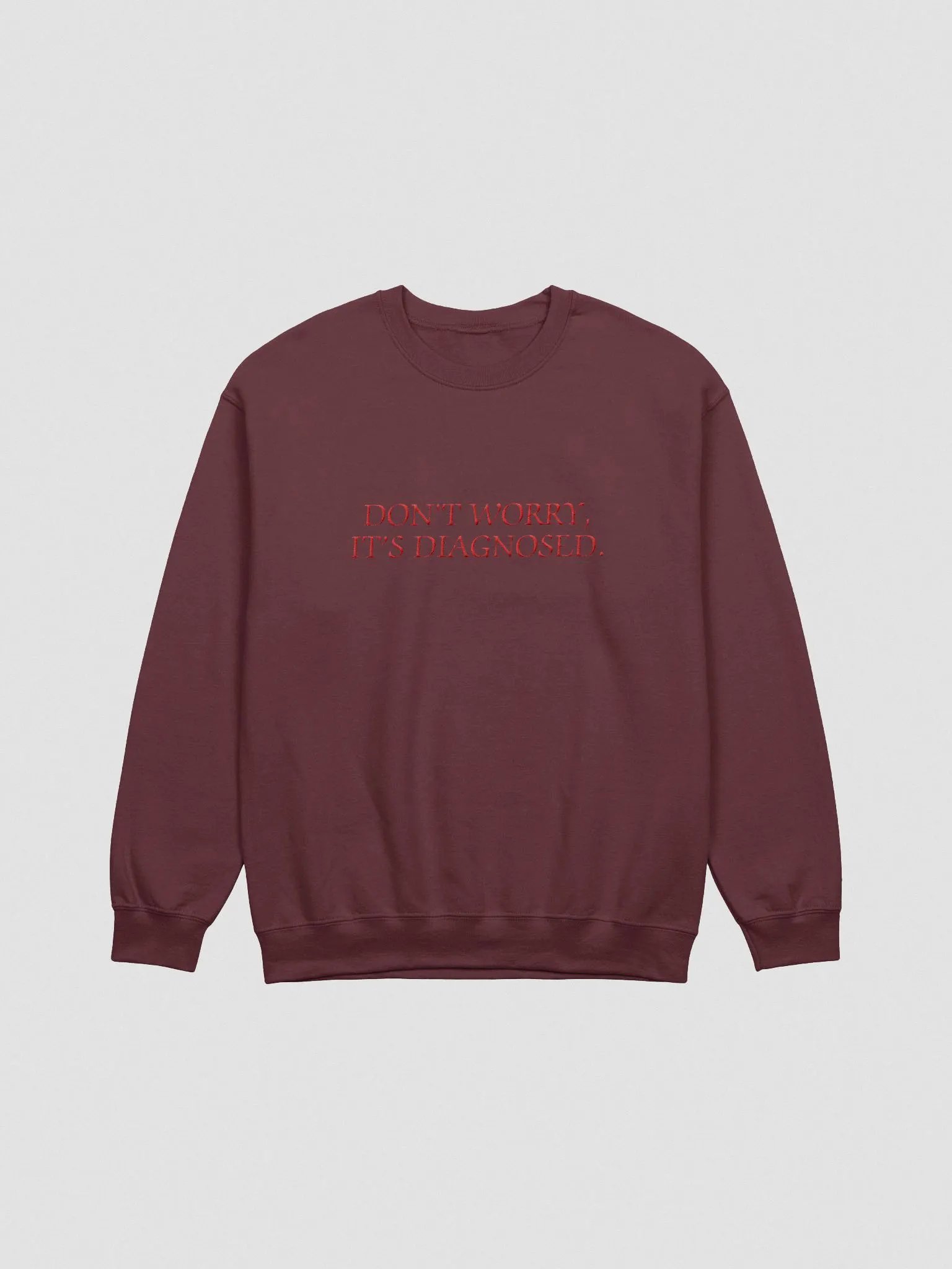 DW, IT'S DIAGNOSED. (lg. design, red thread) embroidered crewneck product image (10)