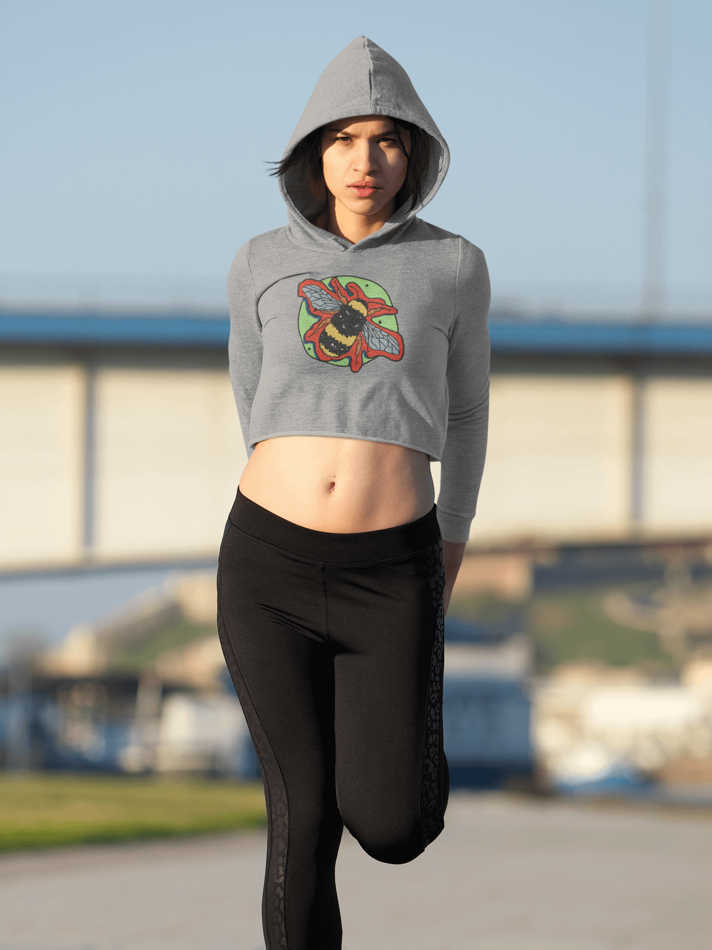 Vaporbee fleece crop hoodie product image (1)