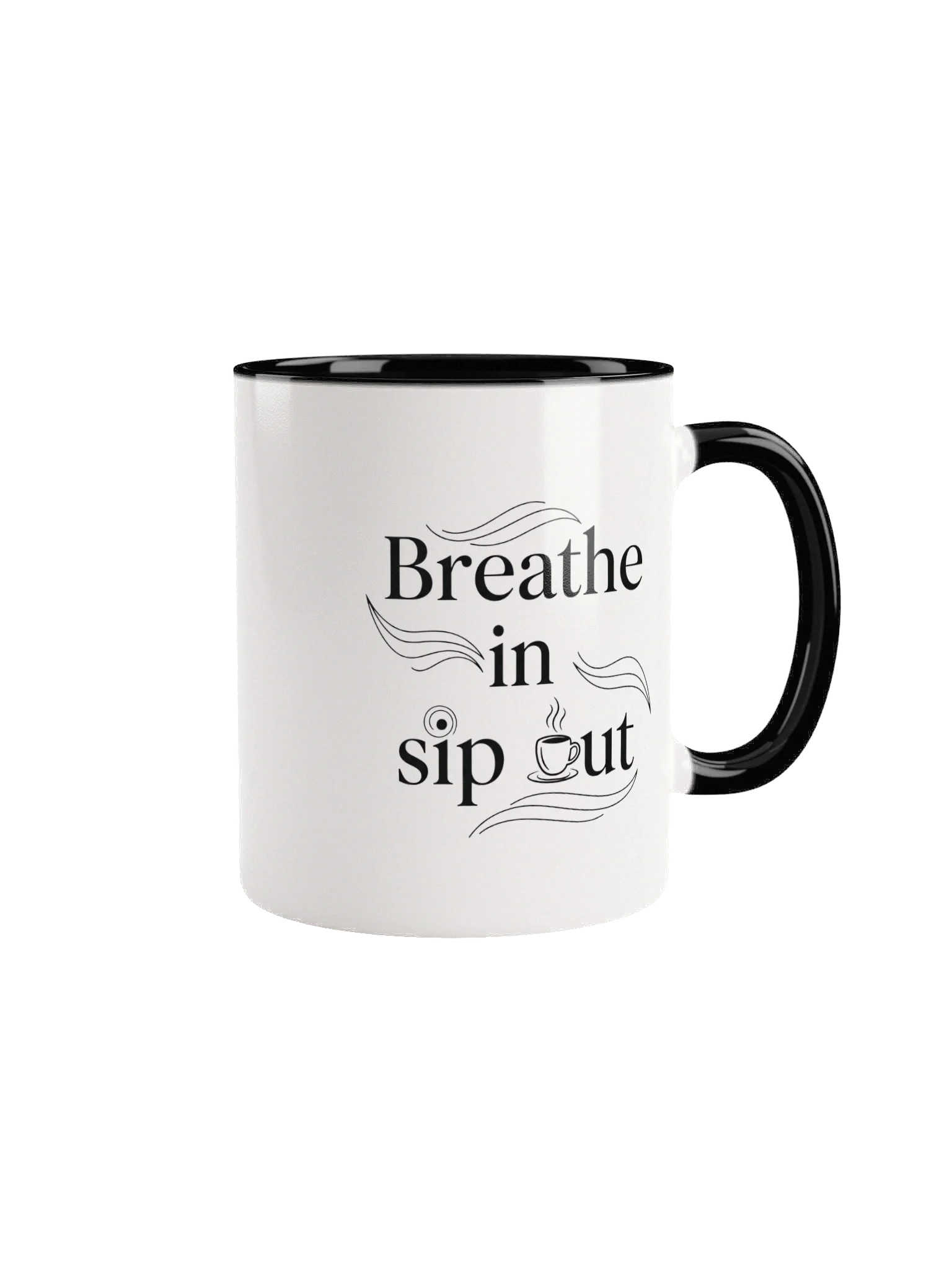 Breathe In Sip Out Mug –Inspirational Ceramic Coffee Mug for Mindfulness & Relaxation product image (1)
