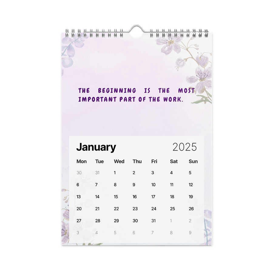 FLORAL INSPIRATIONAL QUOTES WALL CALENDAR 2026 product image (6)