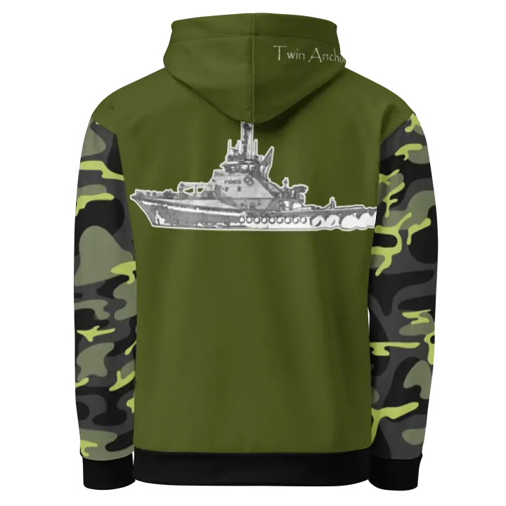 Camouflage & Green Foss tug Sketch Hoodie product image (1)