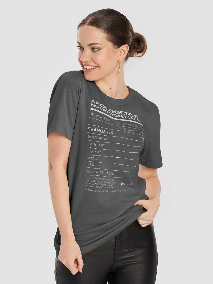 Apologetics Nutrition Facts Unisex T-Shirt product image (78)