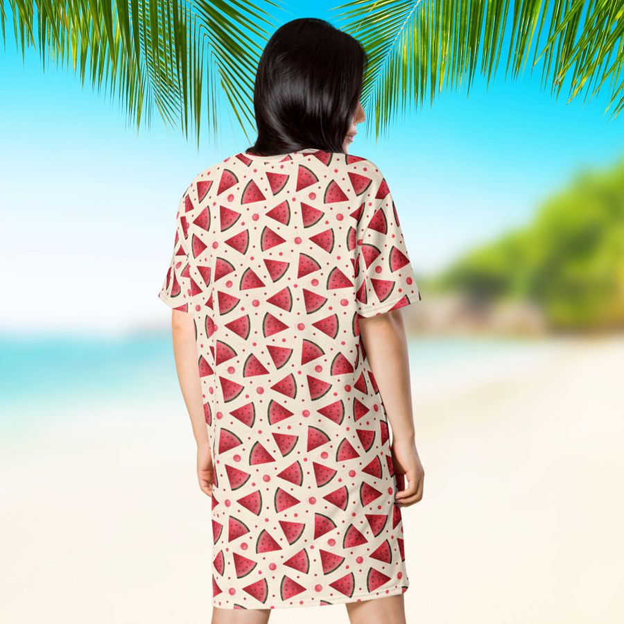 Hello Weekend Watermelon All Over Print T-shirt Dress product image (6)