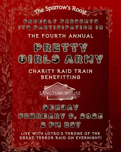 ❣️ PGA DETAILS ARE HERE! ❣️

I'm happy to announce that our #charitystream #raidtrain timeslot will coincide with our THRONE ...
