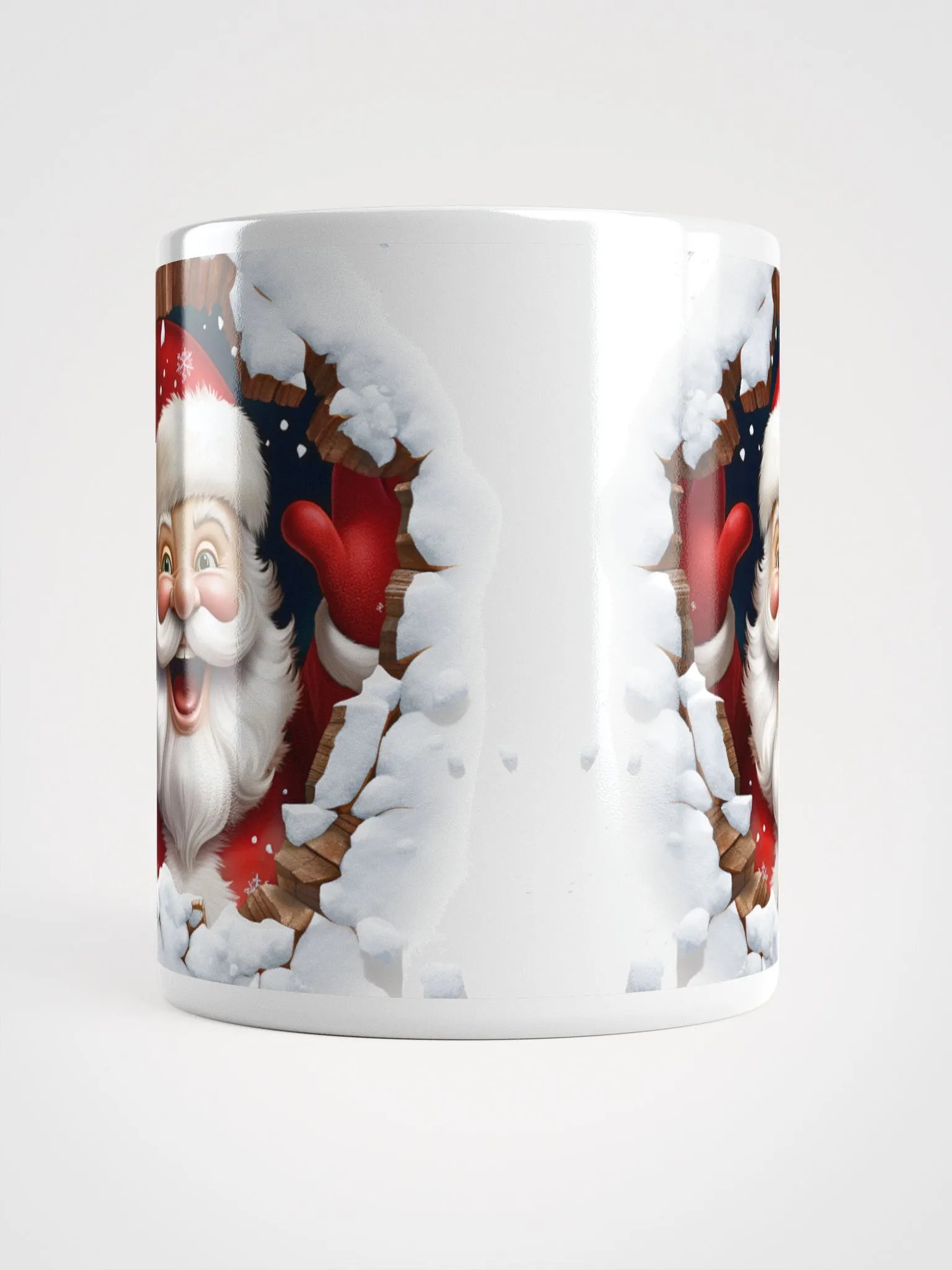 Santa's Surprise Visit 3D Christmas Mug - Double the Delight! product image (5)