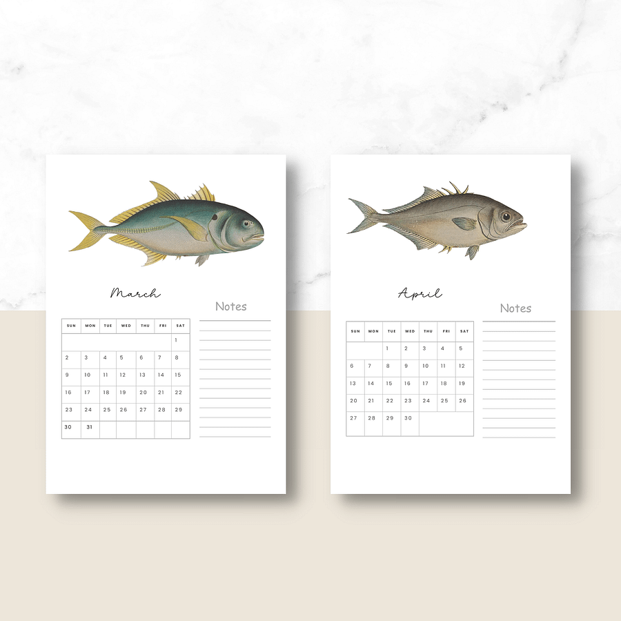 2025- 2026 PDF Calendar: Ocean Life product image (3)