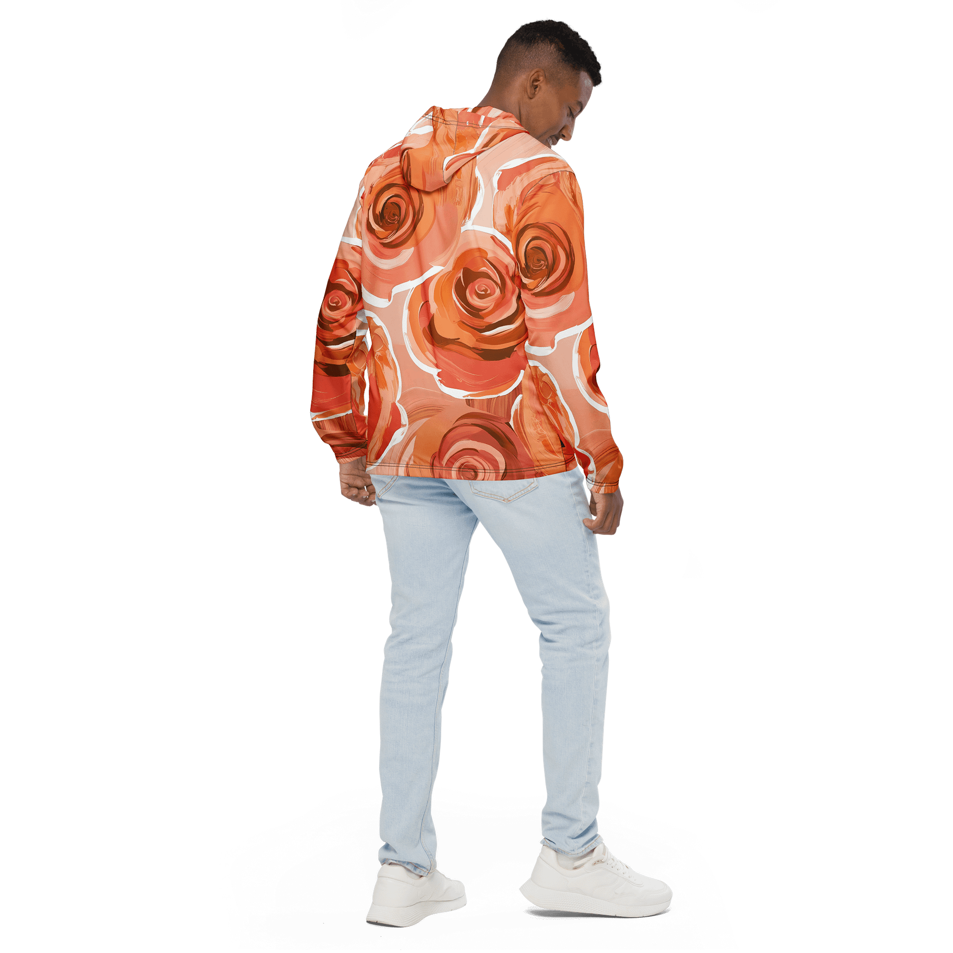 Swirling Rose All-Over Print Windbreaker product image (4)