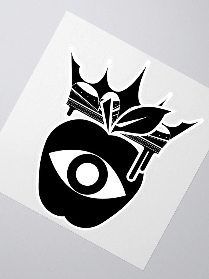 Crowned Apple LARGE (Black) ✦ Kiss Cut Stickers product image (6)