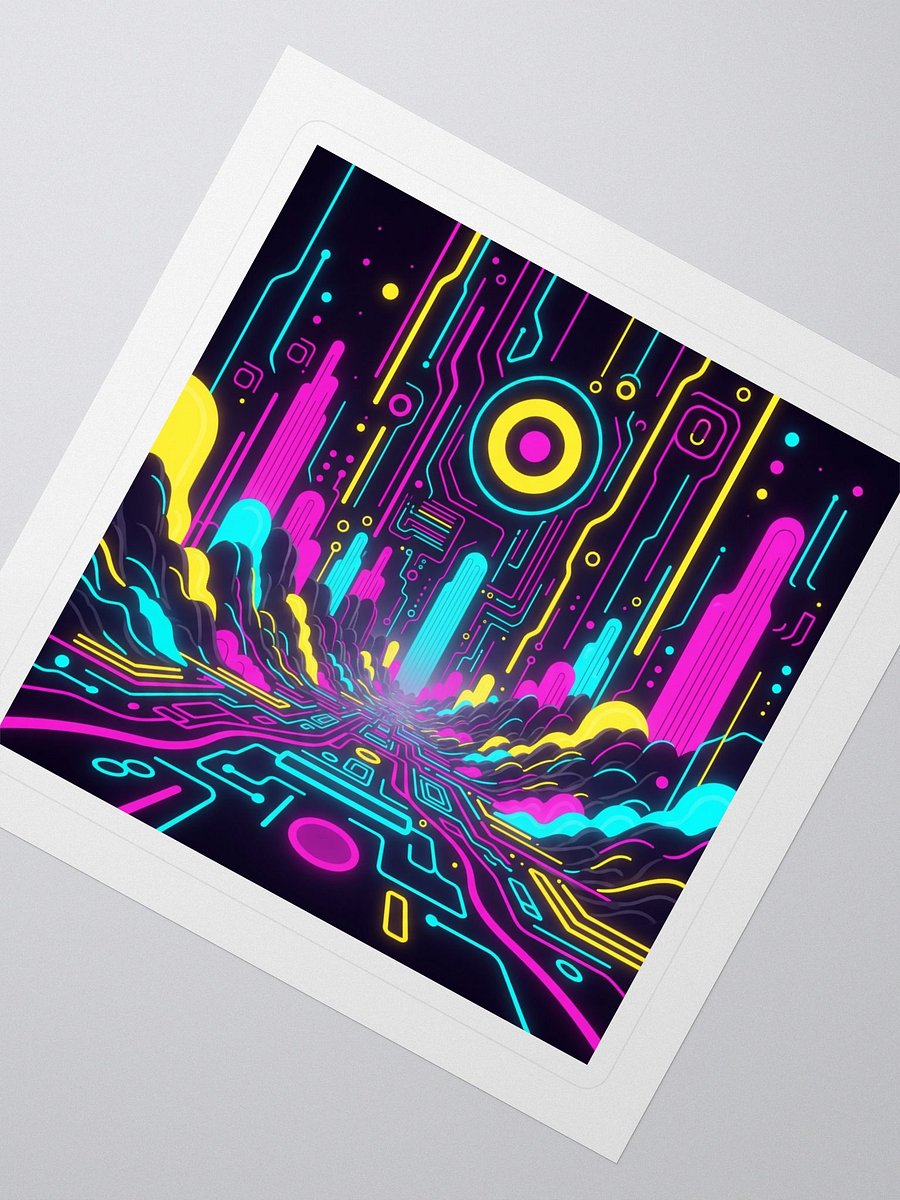 Neon Cityscape Kiss Cut Stickers product image (2)