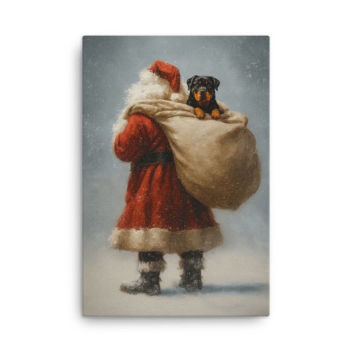 Rottweiler Santa's Companion Pine-Stretched Canvas product image (2)