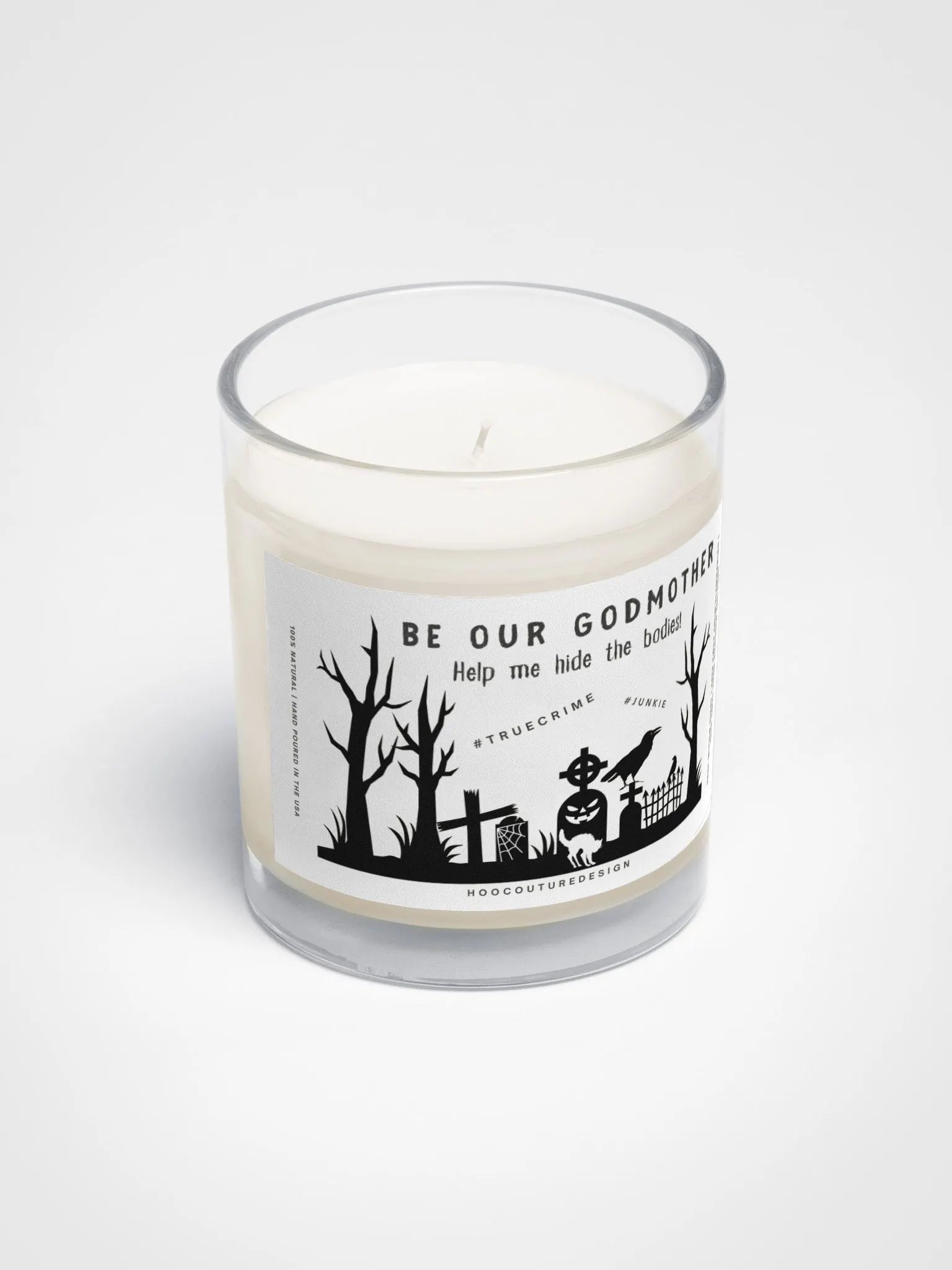 Funny goth gift for a godmother - True-crime - Soy wax vegan candle product image (3)