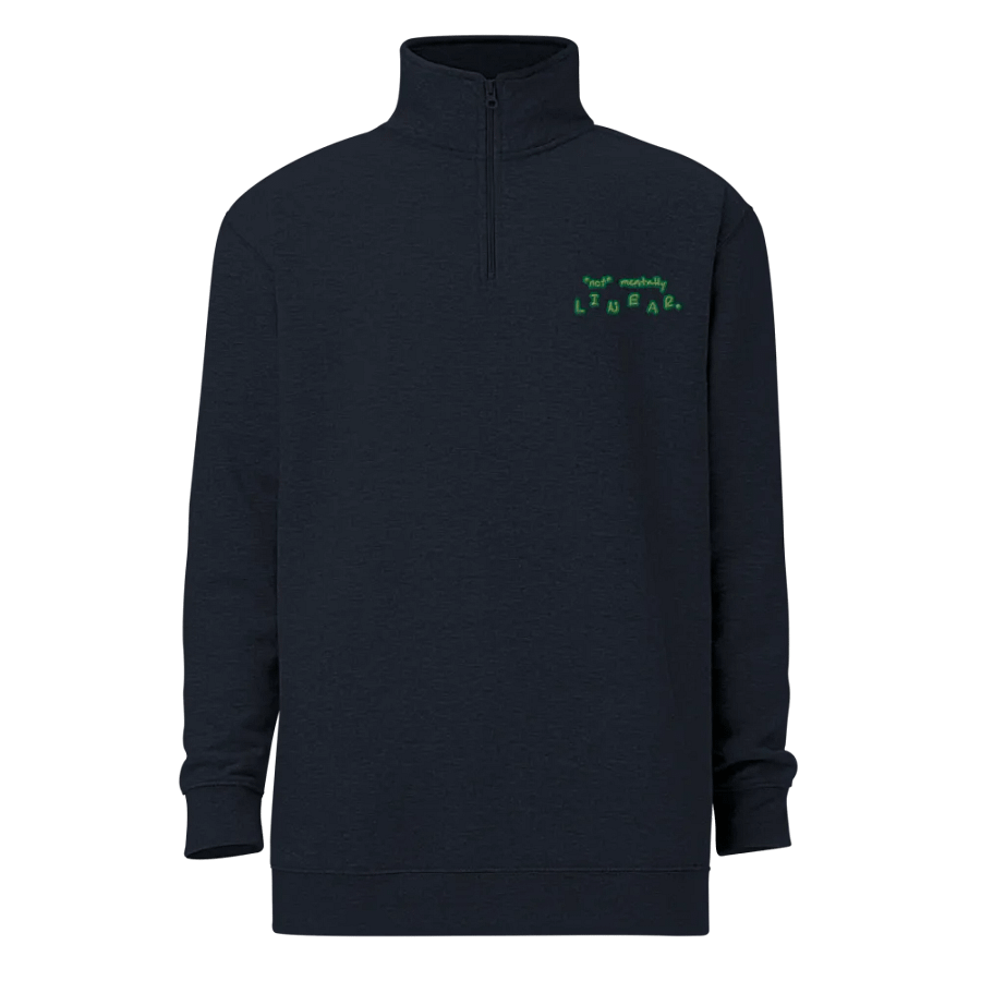 *not* mentally linear. (moss design) embroidered quarter zip product image (12)