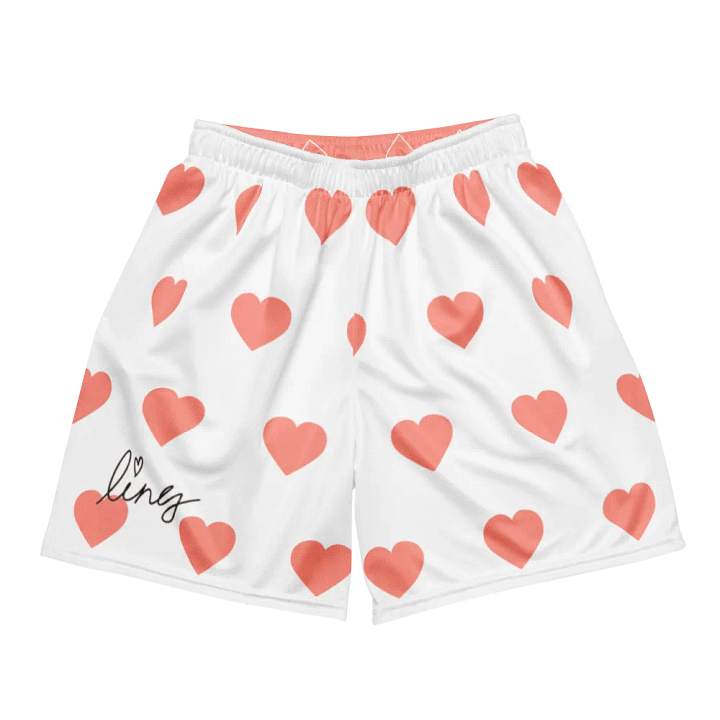 Lingling Kwong Unisex Mesh Shorts (White & Pink) product image (1)