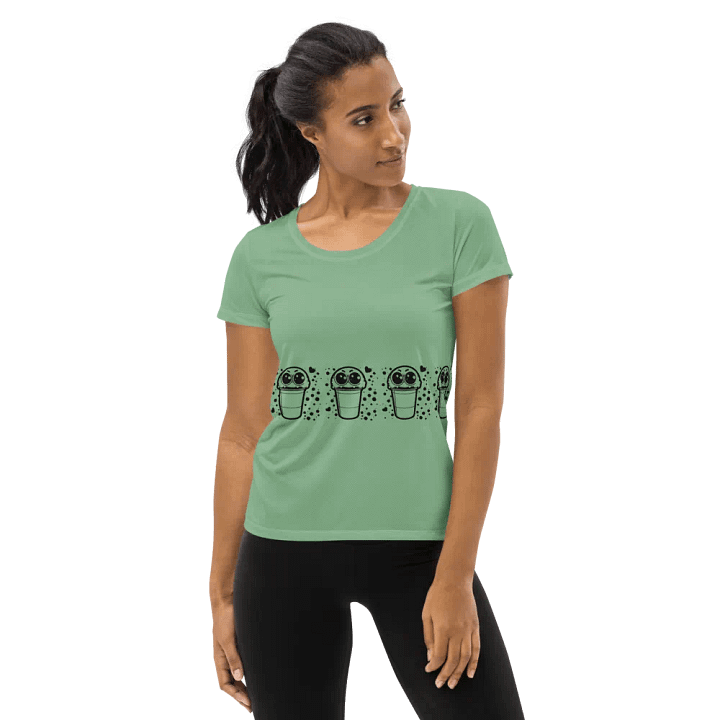 Whimsical Cup Character All-Over Print Women's Athletic T-Shirt product image (1)