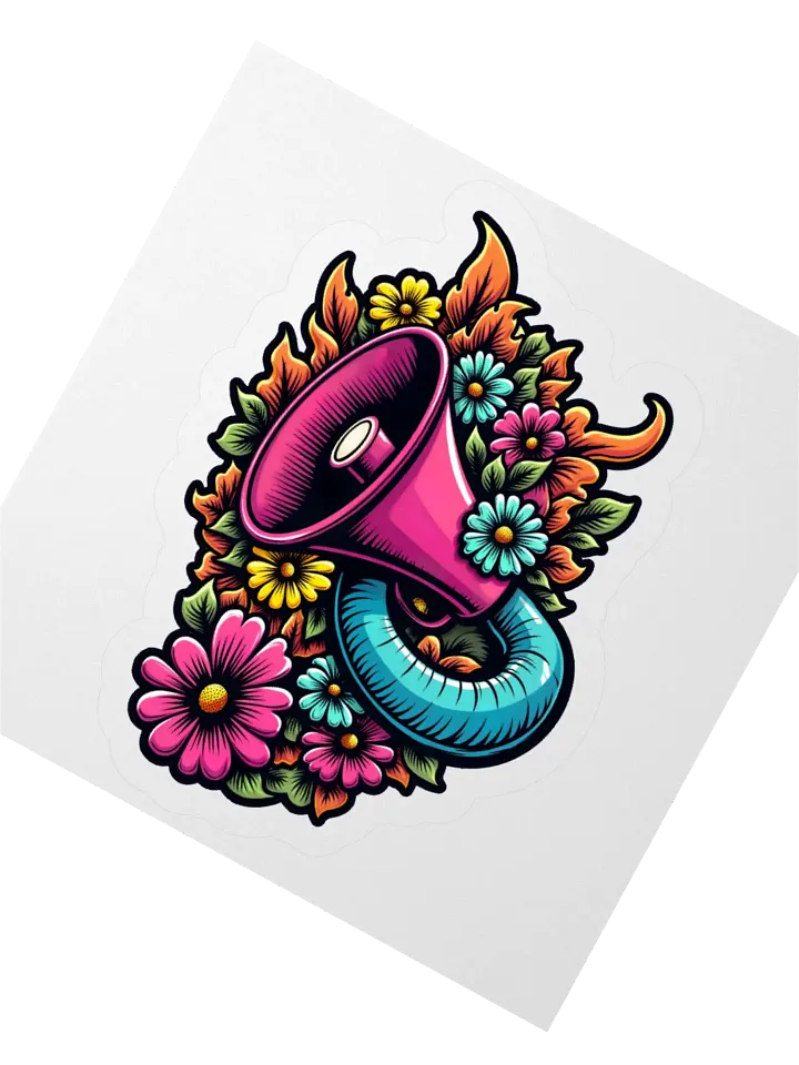 Floral Megaphone Sticker product image (2)