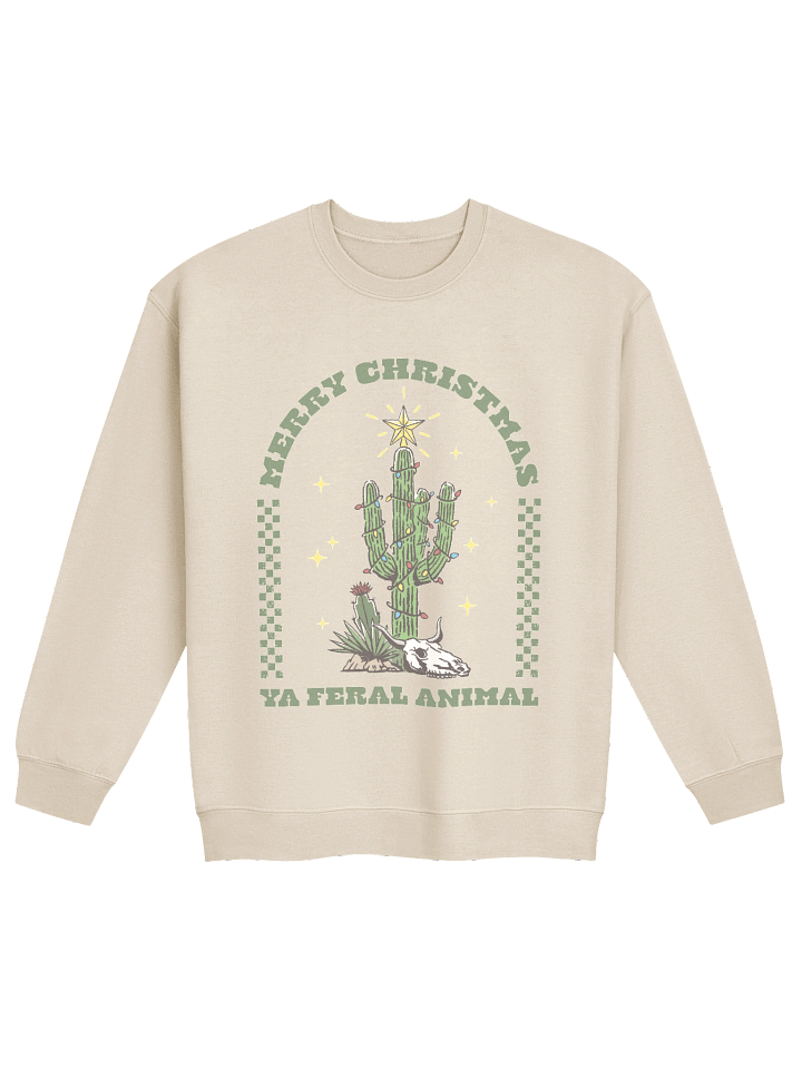 merry christmas ya feral animal printed crewneck product image (8)