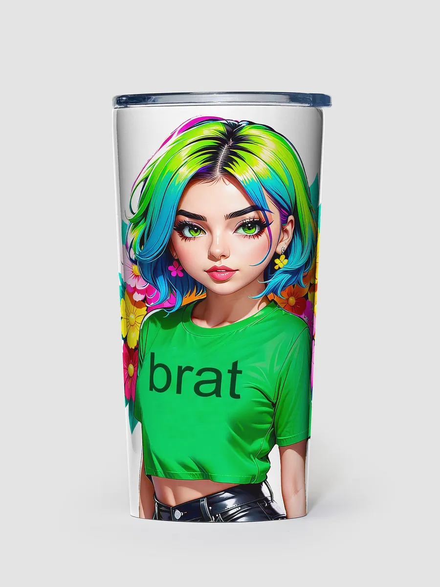 Brat 20 oz Tapered Stainless Steel Tumbler - White - Brat Life v1 product image (1)