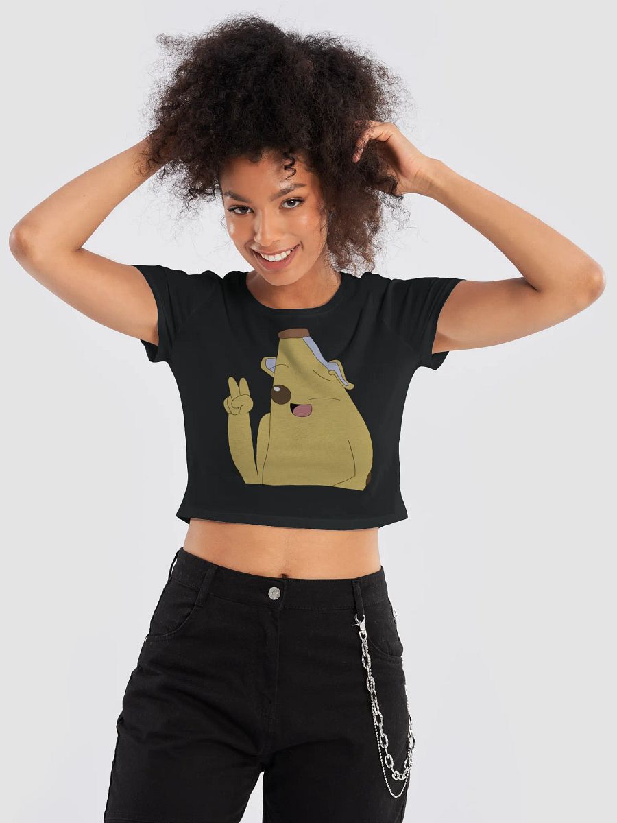 Peace Out Yellow Cartoon Crop Tee product image (9)