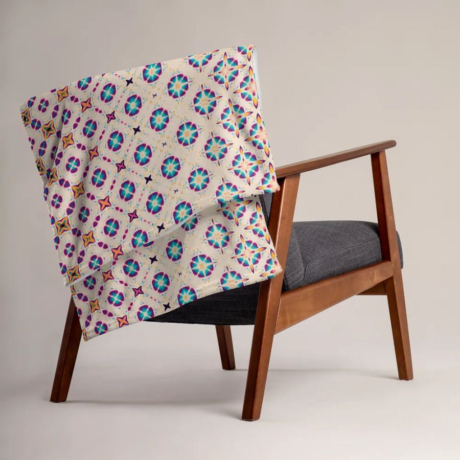 Seamless Metamorphosis Hearts & Stars Patterned Throw Blanket product image (6)