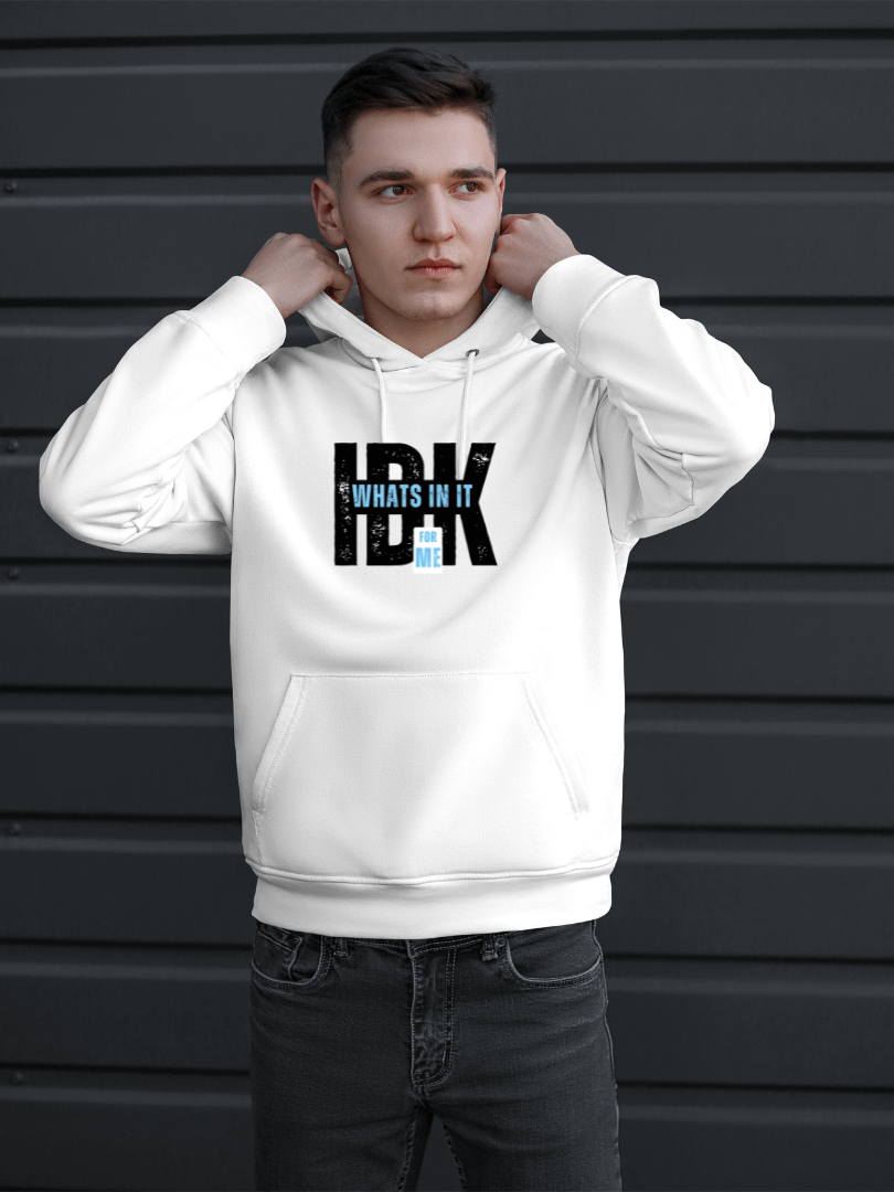 “IDK What’s In It For Me” Funny Sarcastic Hoodie | Bold Typography Hoodie for Savage Humor product image (1)