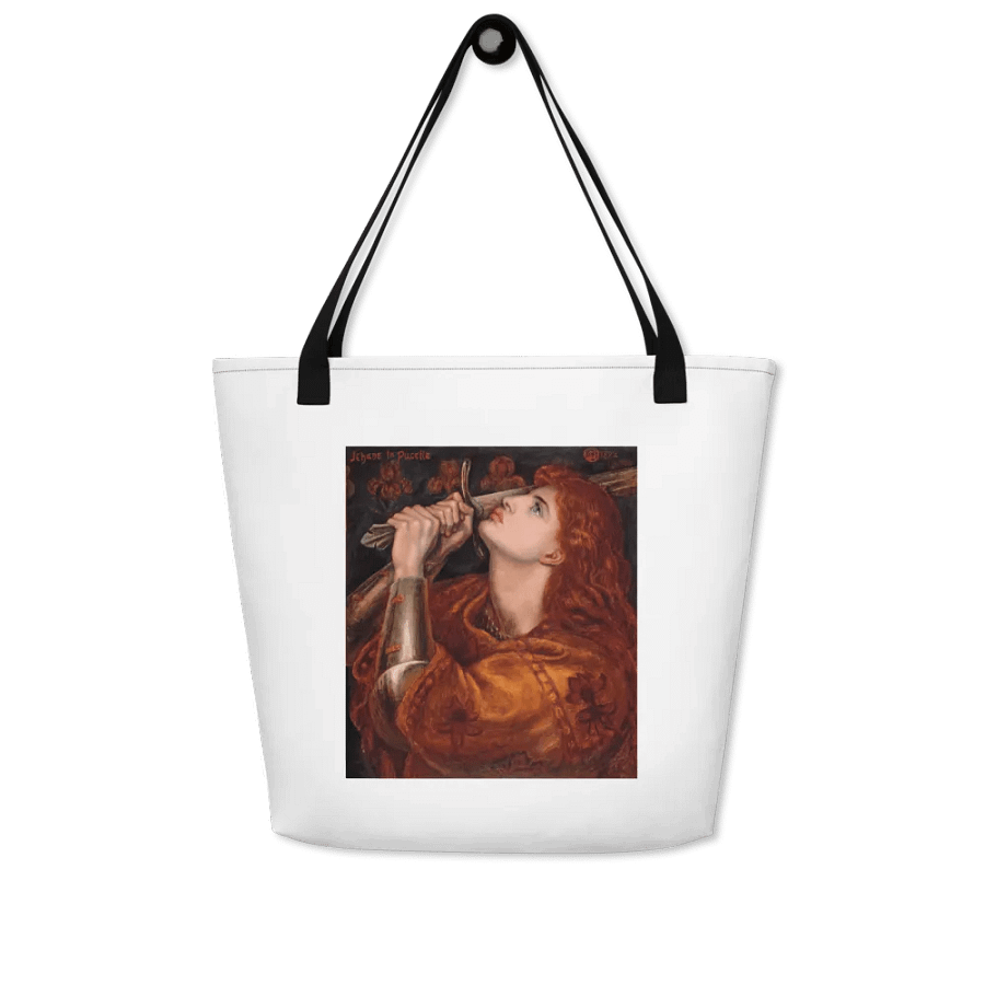 ''Joan of Arc'' by Rossetti Large Tote Bag w/ Pocket product image (6)