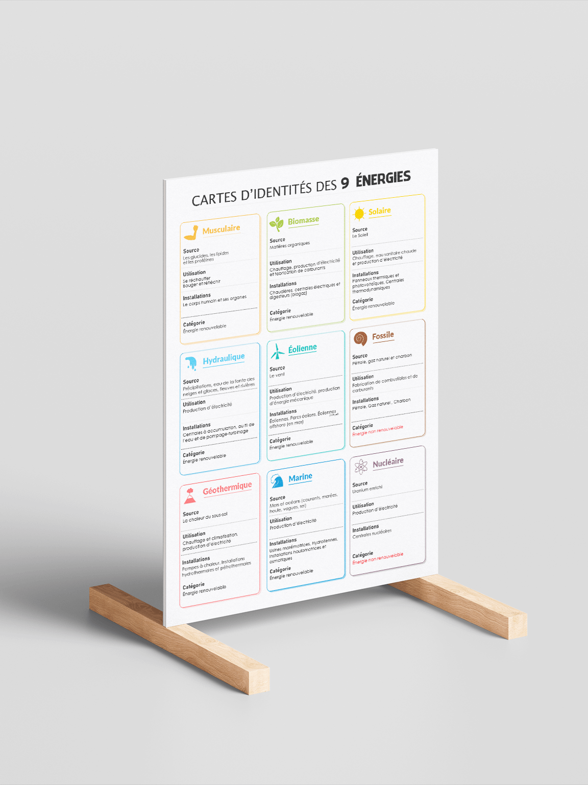 Cartes d'identités des 9 formes d’énergie – Poster éducatif (Science | Salle de classe | STEM) product image (5)