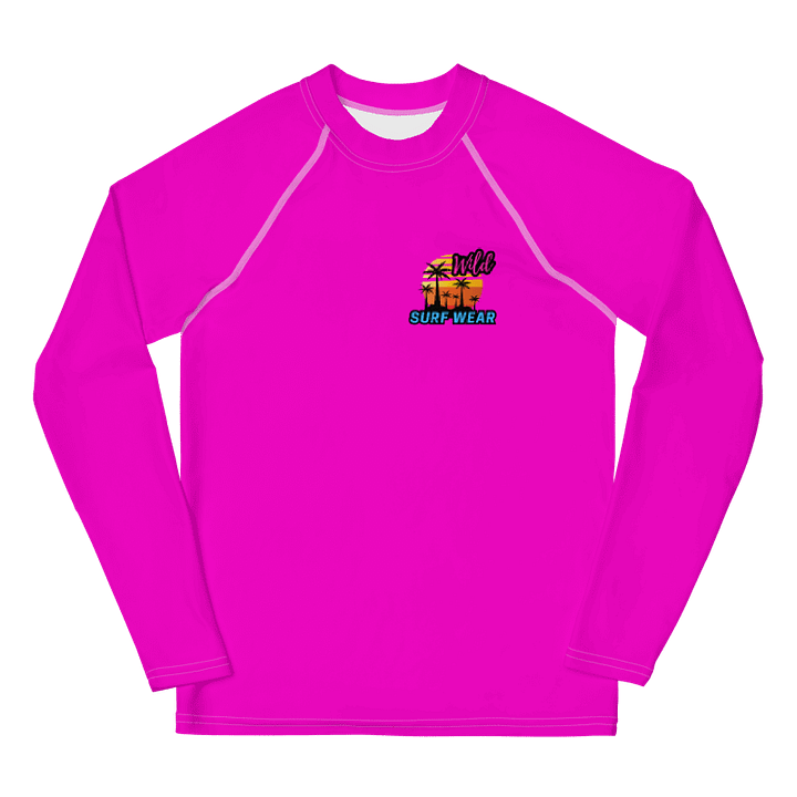 Wild Pink Neon Youth Rash Guard product image (1)
