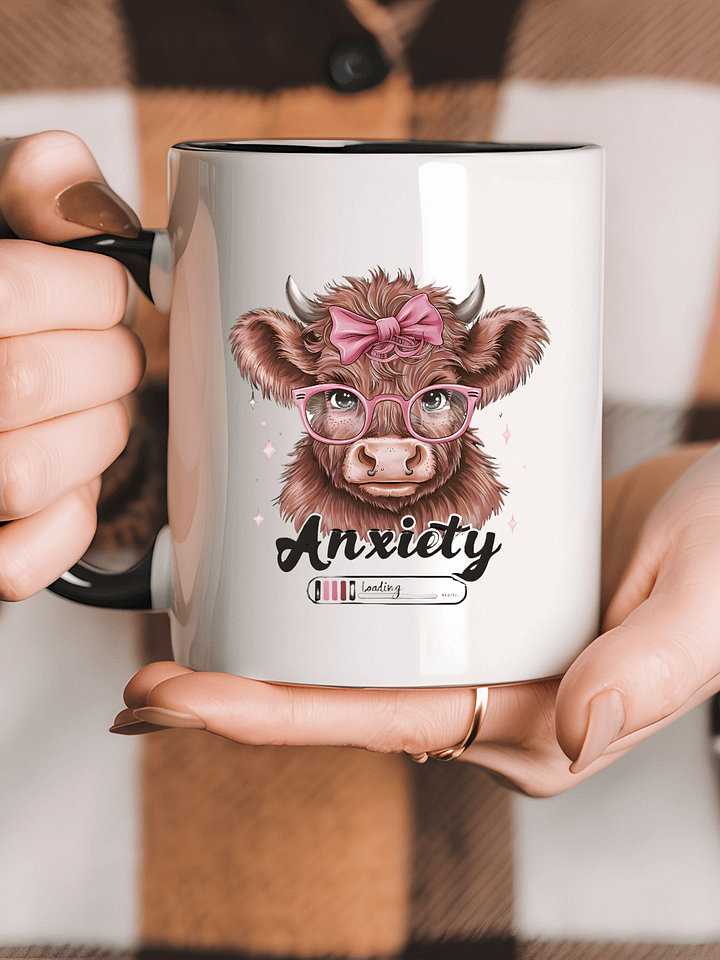 Anxiety Loading Coffee Mug – Funny Heifer Cow Design – Humorous Animal Lover Gift product image (2)