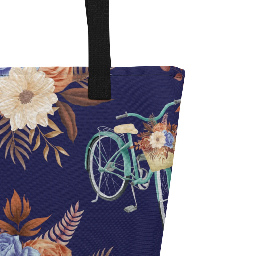 Retro Blue Blossom Tote Bage product image (4)