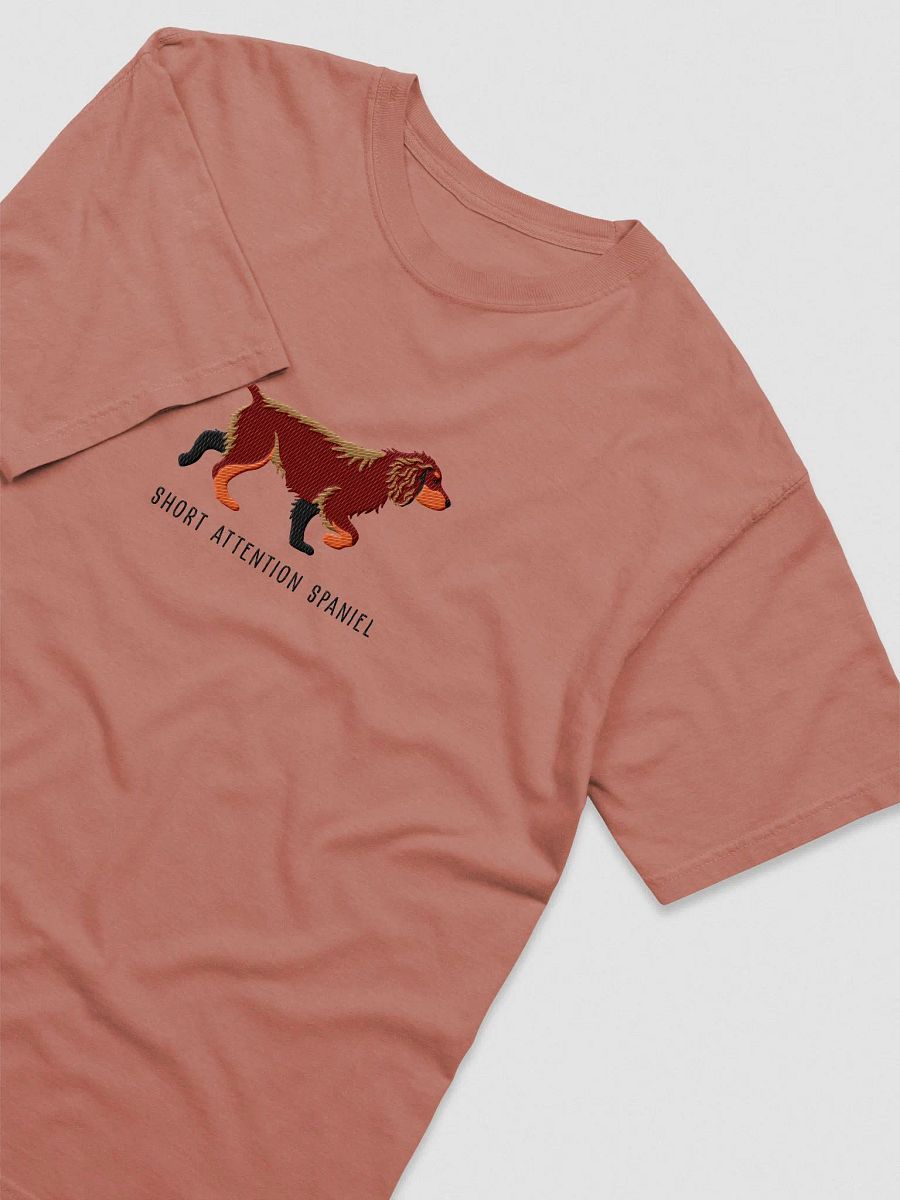 Short Attention Spaniel T-Shirt(Embroidered) of a Working Cocker Spaniel(Liver & Tan) product image (6)