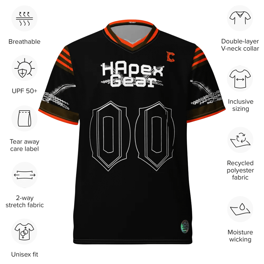 Capital UNCLE BUCK - Black - Recycled Unisex Sports Jersey - Black HApex Gear Black Logo product image (3)