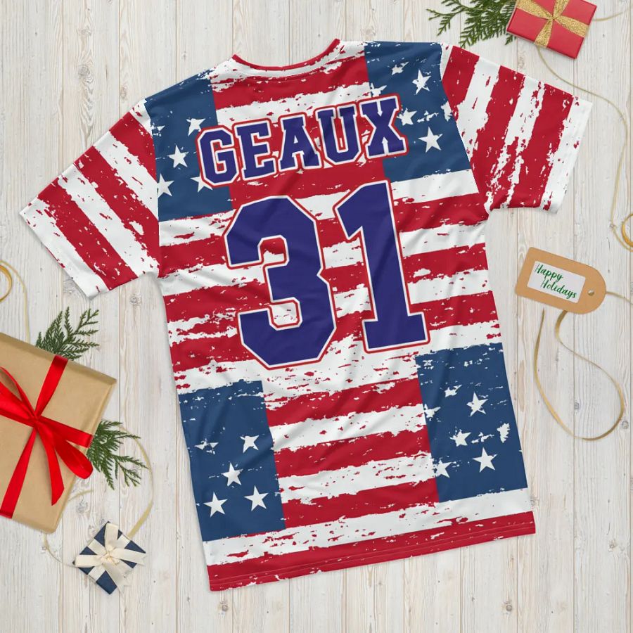 Geaux 31 (On Back) - Flag Style Pattern Tee product image (11)