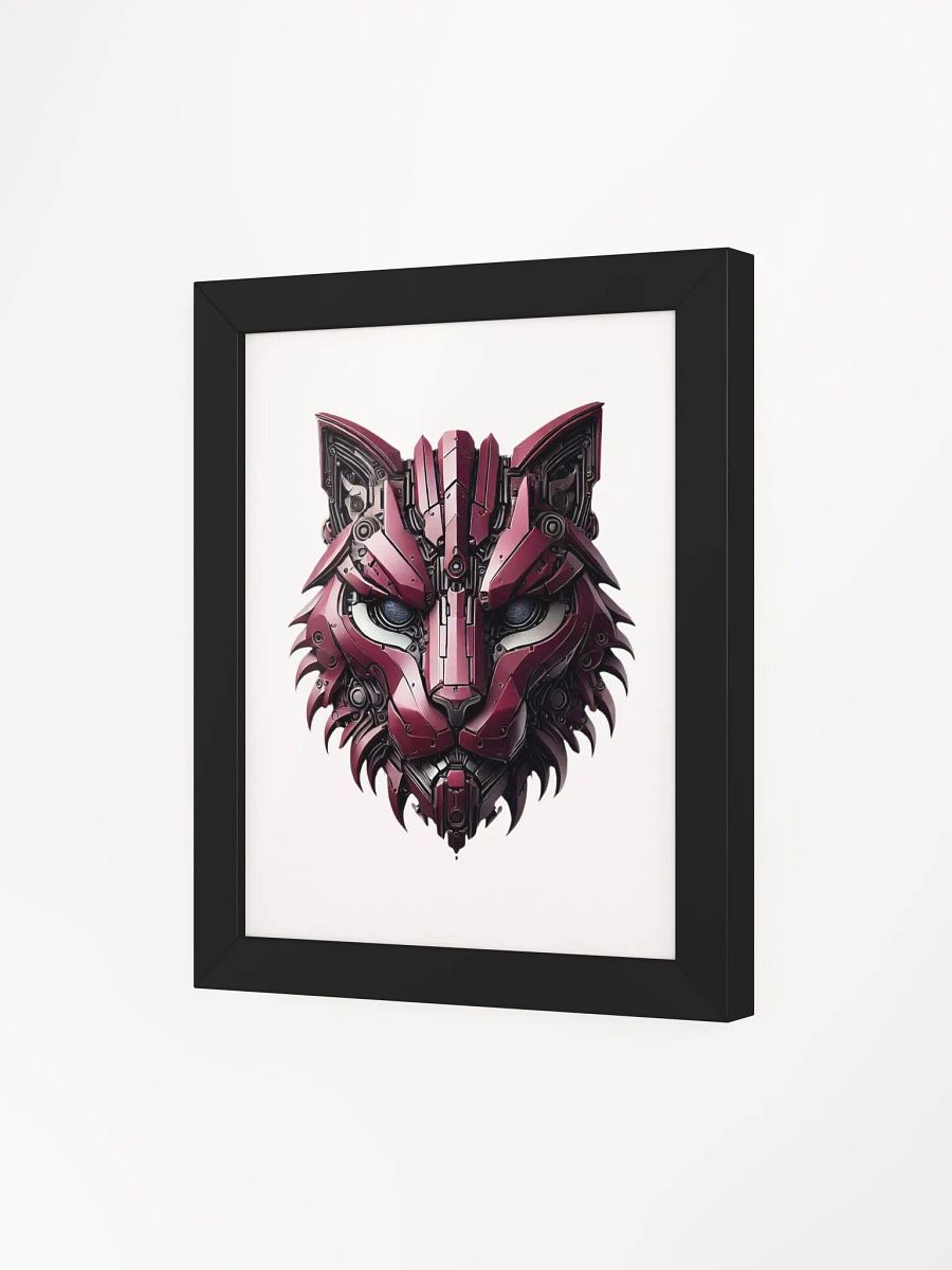 Framed High-Quality Matte Poster (in)| iron maroon cat robot design product image (8)