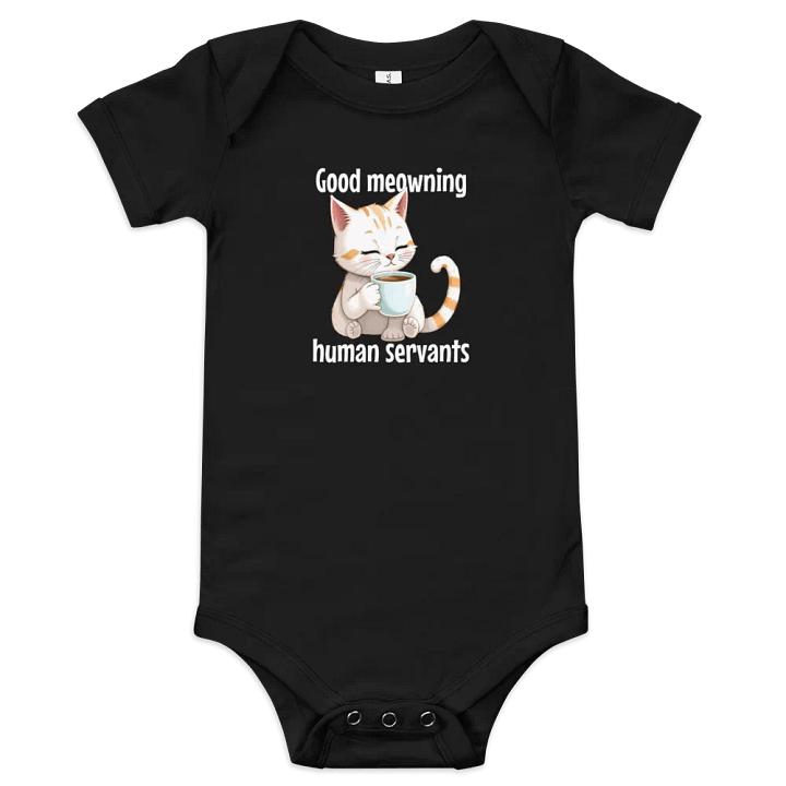 good meowning human servants kids bodysuit product image (1)