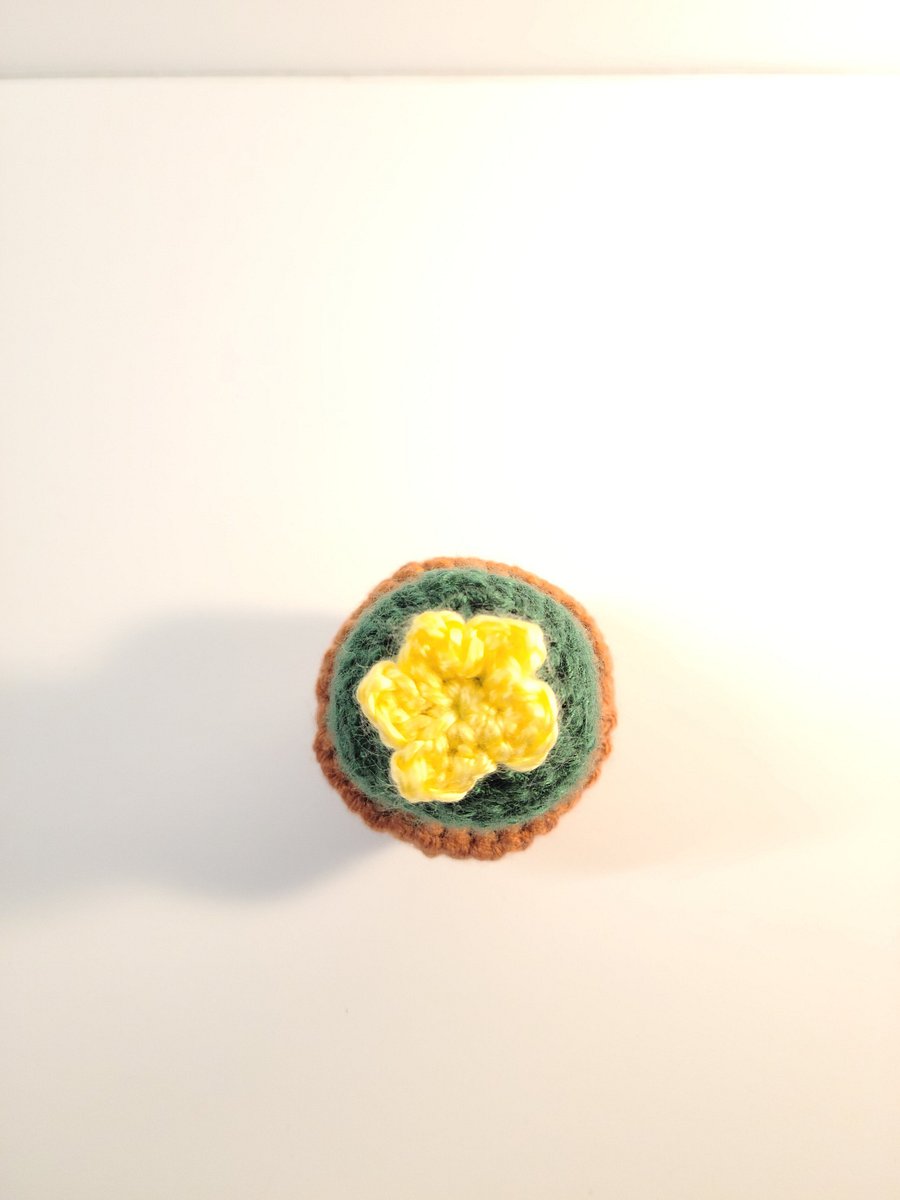 Handmade Amigurumi Mini Cactus With Flower Stuffed Animal product image (3)